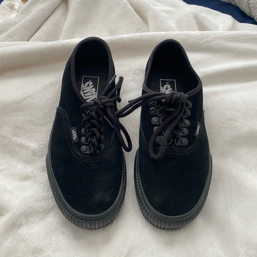 Black vans with slight platform
